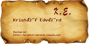 Kristóf Edvárd névjegykártya